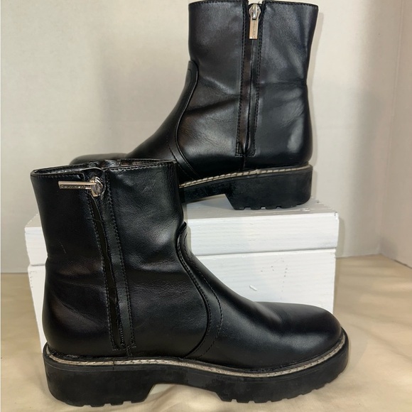 Calvin Klein Black Leather Ankle Boots - Picture 2 of 10